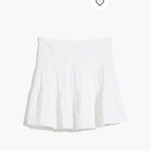 2020 NWT Madewell Pintuck Mini Skirt White Cotton 6